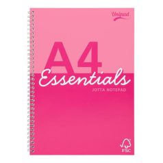   PUKKA PAD Spirálfüzet, A4, vonalas, 80 lap, PUKKA PAD "Unipad Essentials Jotta", vegyes