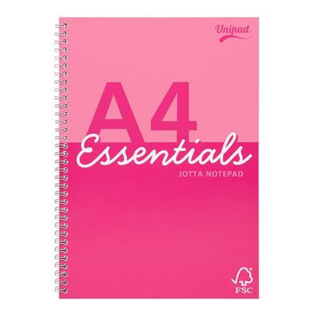 PUKKA PAD Spirálfüzet, A4, vonalas, 80 lap, PUKKA PAD "Unipad Essentials Jotta", vegyes