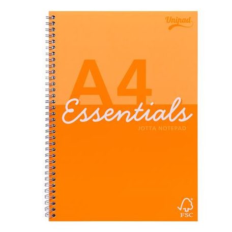 PUKKA PAD Spirálfüzet, A4, vonalas, 80 lap, PUKKA PAD "Unipad Essentials Jotta", vegyes