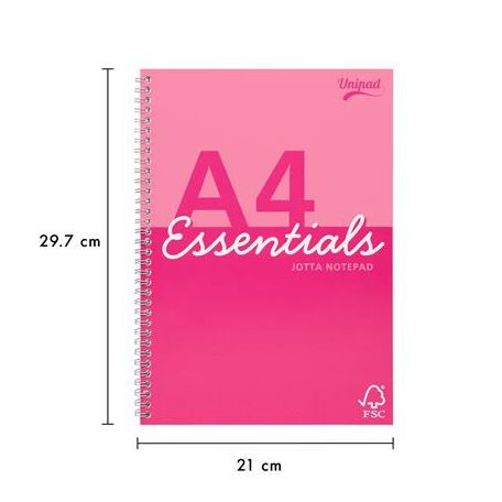 PUKKA PAD Spirálfüzet, A4, vonalas, 80 lap, PUKKA PAD "Unipad Essentials Jotta", vegyes