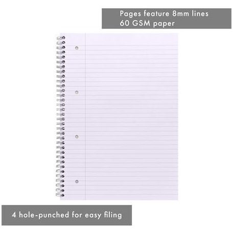 PUKKA PAD Spirálfüzet, A4, vonalas, 80 lap, PUKKA PAD "Unipad Essentials Jotta", vegyes