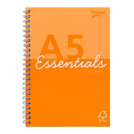 PUKKA PAD Spirálfüzet, A5, vonalas, 80 lap, PUKKA PAD "Unipad Essentials Jotta", vegyes