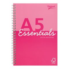   PUKKA PAD Spirálfüzet, A5, vonalas, 80 lap, PUKKA PAD "Unipad Essentials Jotta", vegyes