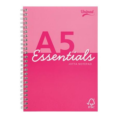 PUKKA PAD Spirálfüzet, A5, vonalas, 80 lap, PUKKA PAD "Unipad Essentials Jotta", vegyes