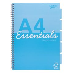   PUKKA PAD Spirálfüzet, A4, vonalas, 100 lap, PUKKA PAD "Unipad Essentials Project Book", vegyes