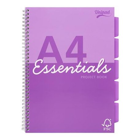 PUKKA PAD Spirálfüzet, A4, vonalas, 100 lap, PUKKA PAD "Unipad Essentials Project Book", vegyes