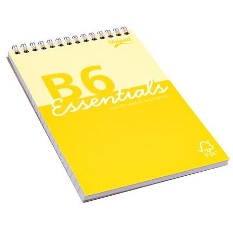 PUKKA PAD Jegyzettömb, B6, vonalas, 80 lap, PUKKA PAD "Unipad Essentials Shorthand", vegyes