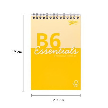 PUKKA PAD Jegyzettömb, B6, vonalas, 80 lap, PUKKA PAD "Unipad Essentials Shorthand", vegyes
