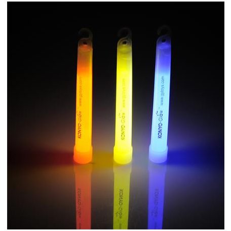 Sötétben világító rúd, 15x1,5 cm, műanyag, neon szín