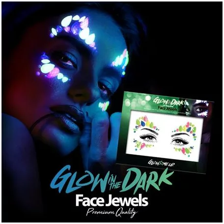 Arc ékszer készlet, öntapadó, UV fényben fluoreszkáló, "Glow in the dark", neon színek