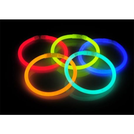 Karkötő, sötétben világító, műanyag, 100 db, vegyes színek