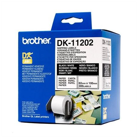 BROTHER Papír címke, QL nyomtatóhoz, 62 x 100 mm, BROTHER