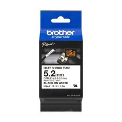   BROTHER Zsugorcső, feliratozógéphez, 5,2 mm x 1,5 m, BROTHER "HSe-211E", fehér-fekete