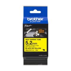   BROTHER Zsugorcső, feliratozógéphez, 5,2 mm x 1,5 m, BROTHER "HSe-611E", sárga-fekete