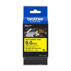   BROTHER Zsugorcső, feliratozógéphez, 9,0 mm x 1,5 m, BROTHER "HSe-621E", sárga-fekete