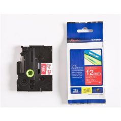   BROTHER Feliratozógép szalag, 12 mm x 8 m, BROTHER, "TZe-435", piros-fehér