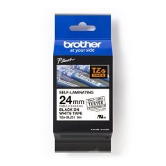   BROTHER Feliratozógép szalag, önlamináló, 24 mm x 8 m, BROTHER "TZe-SL251", fehér-fekete