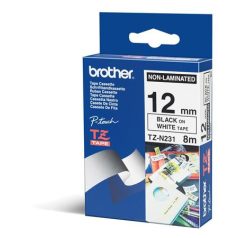   BROTHER Feliratozógép szalag, matt, 12 mm x 8 m, BROTHER, "TZe-N231" fehér-fekete