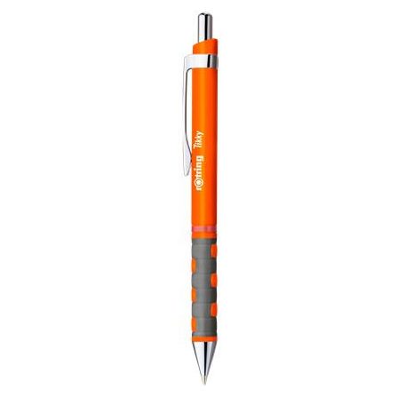 ROTRING Golyóstoll, 0,8 mm, nyomógombos, neonnarancs tolltest, ROTRING "Tikky", kék