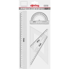 ROTRING Vonalzó készlet, műanyag, ROTRING, víztiszta