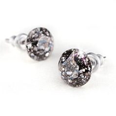   ART CRYSTELLA Fülbevaló, fekete csipke mintás SWAROVSKI® kristállyal, 8mm, ART CRYSTELLA®