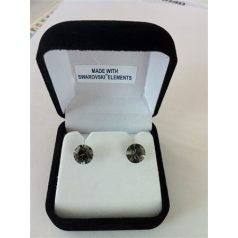   ART CRYSTELLA Fülbevaló, Black Diamond SWAROVSKI® kristállyal, 8mm, ART CRYSTELLA®