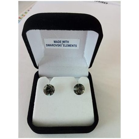 ART CRYSTELLA Fülbevaló, Black Diamond SWAROVSKI® kristállyal, 8mm, ART CRYSTELLA®