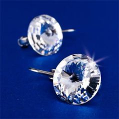   ART CRYSTELLA Fülbevaló, francia kapcsos, natúr fehér, SWAROVSKI® kristállyal, 12 mm, ART CRYSTELLA®