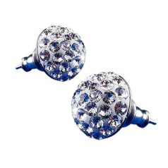   ART CRYSTELLA Fülbevaló, félgömb, natúr fehér SWAROVSKI® kristállyal, 10mm, ART CRYSTELLA®