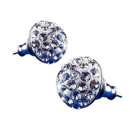 ART CRYSTELLA Fülbevaló, félgömb, natúr fehér SWAROVSKI® kristállyal, 10mm, ART CRYSTELLA®