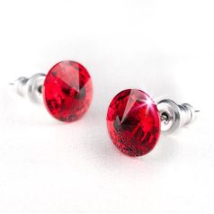   ART CRYSTELLA Fülbevaló, siam piros SWAROVSKI® kristállyal, csúcsos, 8mm, ART CRYSTELLA®