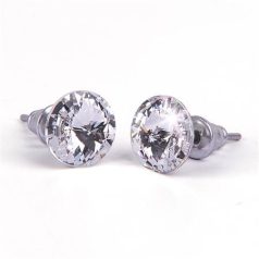   ART CRYSTELLA Fülbevaló, fehér SWAROVSKI® kristállyal, csúcsos, 8mm, ART CRYSTELLA®