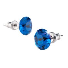   ART CRYSTELLA Fülbevaló, "Capri" kék SWAROVSKI® kristállyal, 7 mm, ART CRYSTELLA®
