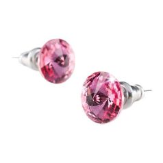   ART CRYSTELLA Fülbevaló, rózsaszín SWAROVSKI® kristállyal, csúcsos, 8 mm, ART CRYSTELLA®