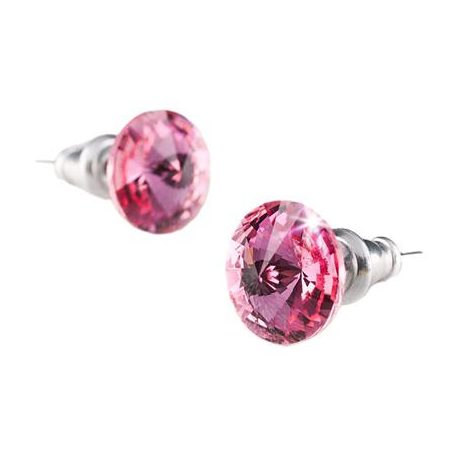 ART CRYSTELLA Fülbevaló, rózsaszín SWAROVSKI® kristállyal, csúcsos, 8 mm, ART CRYSTELLA®
