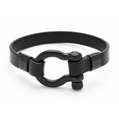   ART CRYSTELLA Karkötő, fekete bőr, sekli zárral, 22 cm, ART CRYSTELLA®