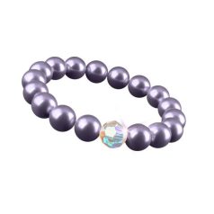   ART CRYSTELLA Karkötő, halványlila SWAROVSKI® gyöngyből, színjátszós fehér kristállyal, 10 mm, ART CRYSTELLA® M