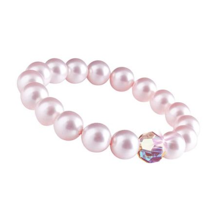 ART CRYSTELLA Karkötő, rózsaszín SWAROVSKI® gyöngyből, színjátszós fehér kristállyal, 10 mm, ART CRYSTELLA® M
