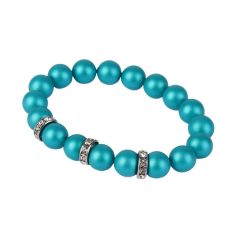  ART CRYSTELLA Karkötő, türkiz SWAROVSKI® gyöngyből, fehér rondella kristállyal, 10mm, ART CRYSTELLA® M