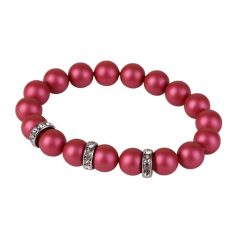   ART CRYSTELLA Karkötő, fénylő eper SWAROVSKI®gyöngyből, fehér rondella kristállyal, 10mm, ART CRYSTELLA® M