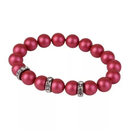 ART CRYSTELLA Karkötő, fénylő eper SWAROVSKI®gyöngyből, fehér rondella kristállyal, 10mm, ART CRYSTELLA® M