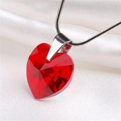   ART CRYSTELLA Nyaklánc, szív formájú, light siam piros SWAROVSKI® kristállyal, 18mm ART CRYSTELLA®