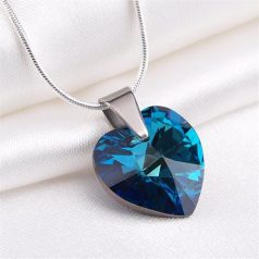   ART CRYSTELLA Nyaklánc, szív formájú, bahama kék SWAROVSKI® kristállyal, 18mm ART CRYSTELLA®