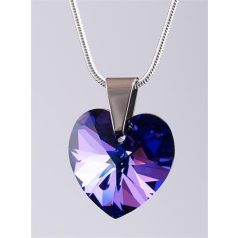  ART CRYSTELLA Nyaklánc, szív formájú, sötét lila SWAROVSKI® kristállyal, 18mm ART CRYSTELLA®