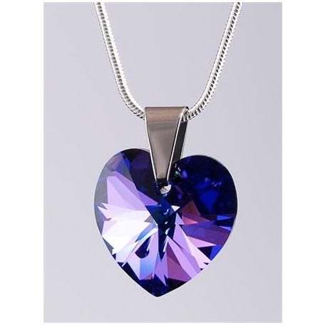 ART CRYSTELLA Nyaklánc, szív formájú, sötét lila SWAROVSKI® kristállyal, 18mm ART CRYSTELLA®