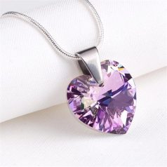   ART CRYSTELLA Nyaklánc, szív formájú, színjátszós ametiszt lila SWAROVSKI® kristállyal, 18mm ART CRYSTELLA®
