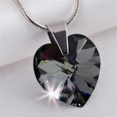   ART CRYSTELLA Nyaklánc, szív formájú, Black Diamond SWAROVSKI® kristállyal, 18mm ART CRYSTELLA®