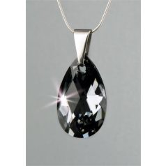   ART CRYSTELLA Nyaklánc, esőcsepp formájú, Black Diamond SWAROVSKI® kristállyal, 16mm, ART CRYSTELLA®