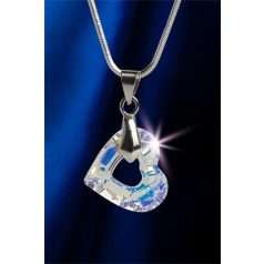   ART CRYSTELLA Nyaklánc, szív formájú, fehér színjátszós SWAROVSKI® kristállyal, 17 mm, ART CRYSTELLA®