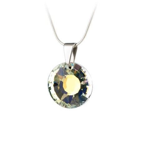 ART CRYSTELLA Nyaklánc, Nap formájú, fehér színjátszós SWAROVSKI® kristállyal, 19mm, ART CRYSTELLA®